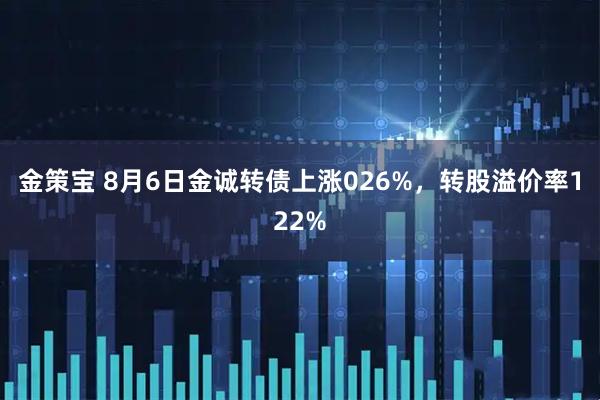 金策宝 8月6日金诚转债上涨026%，转股溢价率122%