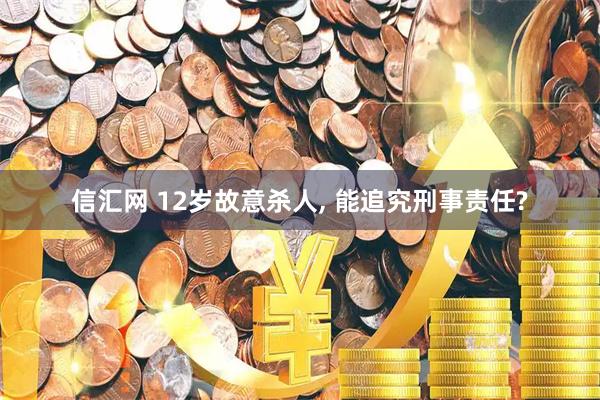 信汇网 12岁故意杀人, 能追究刑事责任?