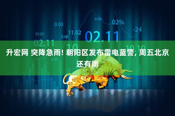 升宏网 突降急雨! 朝阳区发布雷电蓝警, 周五北京还有雨